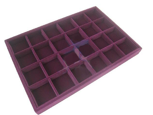 Purple 24 Compartments Jewelry Supplies Display Case / Jewellery Boxes 1PC