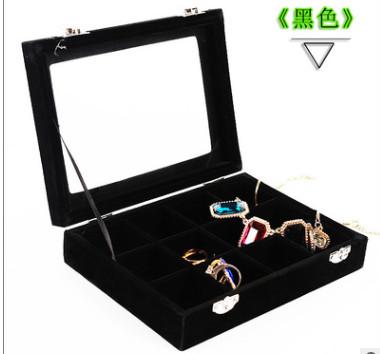 Manufacturers direct quality 12 boxes with cover nail drill box flannelette jewelry collection display box