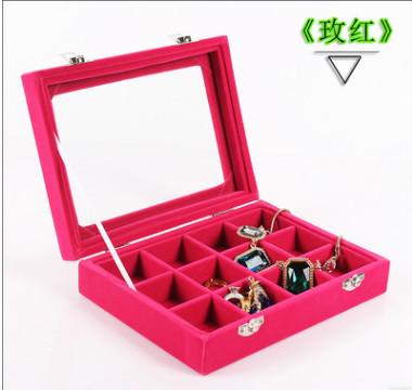 Manufacturers direct quality 12 boxes with cover nail drill box flannelette jewelry collection display box