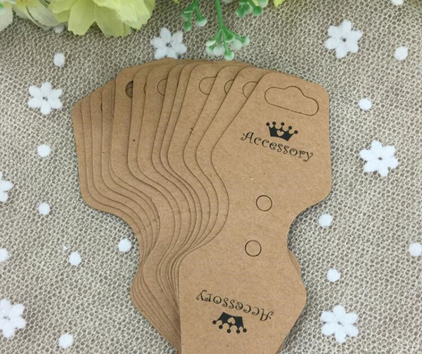 100pcs/lot Kraft Paper Necklace Display Cards Jewelry Display Cards Accept Custom Logo NC004 Free Shipping