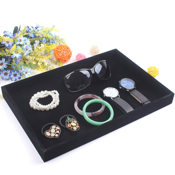 High Quality Black Jewelry Tray Display Bracelet Holder Ring Earring Plate Necklace Pendants Tray Jewelry Showcase