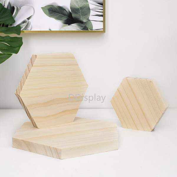 [DDisplay]Solid Wood Hexagon Jewelry Tray Pine Necklace Jewelry Display Pendant Storage Plate Window Display Store