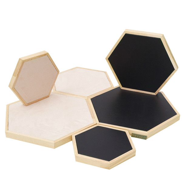 [DDisplay] Muji Style Solid Wood Jewelry Display Hexagon Necklace Jewelry Tray Ring & Bracelet Collection Tray Counter Store Display