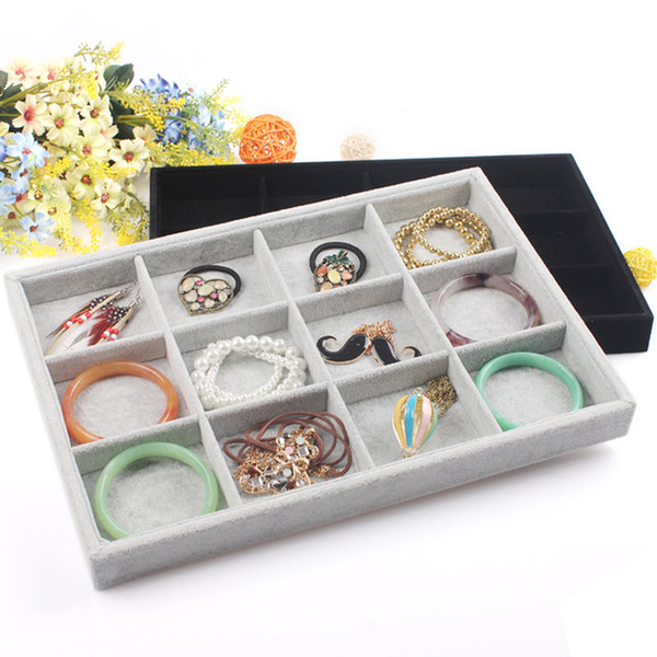 High Quality 12 Grids Jewelry Tray Bracelet Bangle Tray Necklace Pendants Plate Jewelry Decoration Organizer Showcase