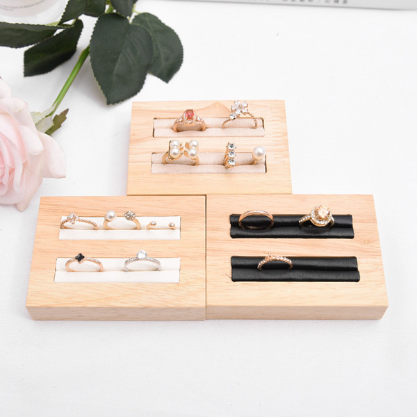 [DDisplay]Solid Wood Rings Jewelry Tray Earring Studs Jewelry Display Bracelet Storage Collection Window Display