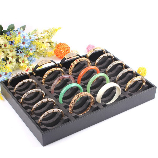 40 grids bangles show case jewelry display accessories holder black box for jewellery rack bracelets holder fashion design