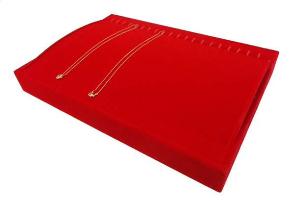 High Quality New Arrival Red Velvet Jewelry Display Bracelet Pendant Necklace Holder Display Tray Jewelry Box Showcase Free Shipping