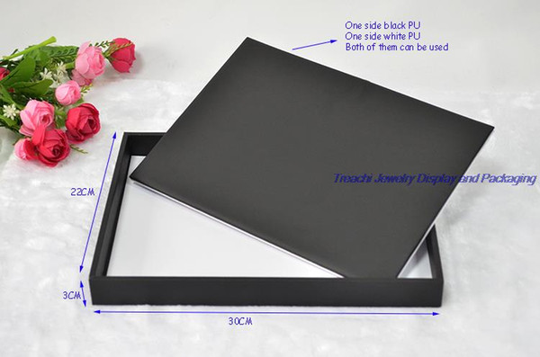 High Quality Jewelry Display Counter Pad Black & White PU Double Side Used Bangel Necklace Watch Organizer Storage Jewelry Tray