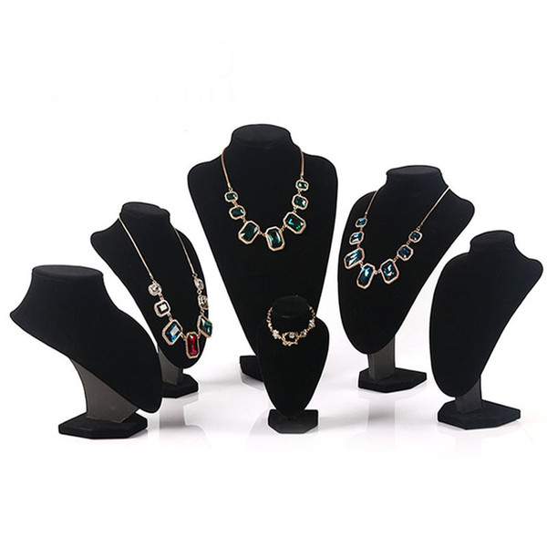 Mannequin Necklace Display Rack High Grade Full Velvet Jewelry Show Storage Stand Free Shipping Wholesale 0659WH