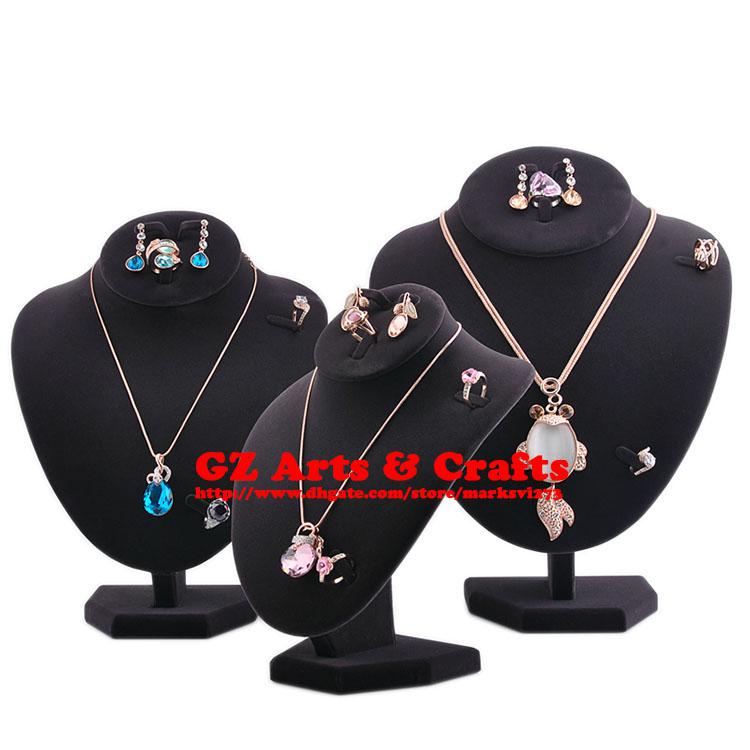 Necklace Display Stand Mannequin Necklace + Earring + Ring Holder Set Jewelry Display Stand