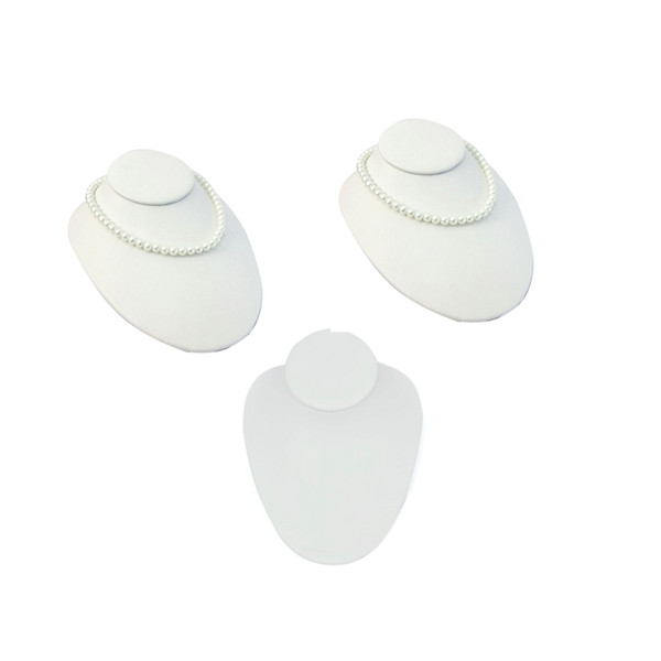 Wholesale Lot of 3 Jewelry Display Horizontal Necklace Neckform Stand White Pu Necklace Pendant Stand FREE SHIPPING