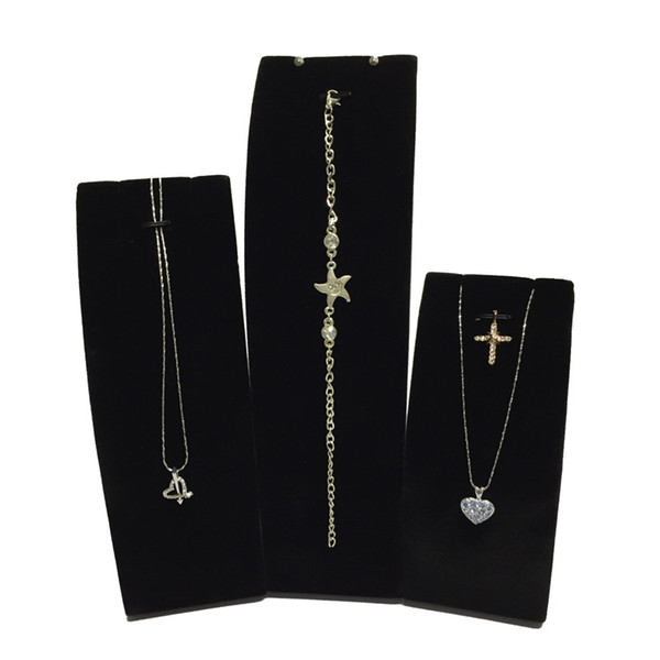 Elegant Jewelry Display Props Pendant Display Stand 3pcs/lot Velvet Vertical Jewelry Display Stand Rack Holder For Necklace