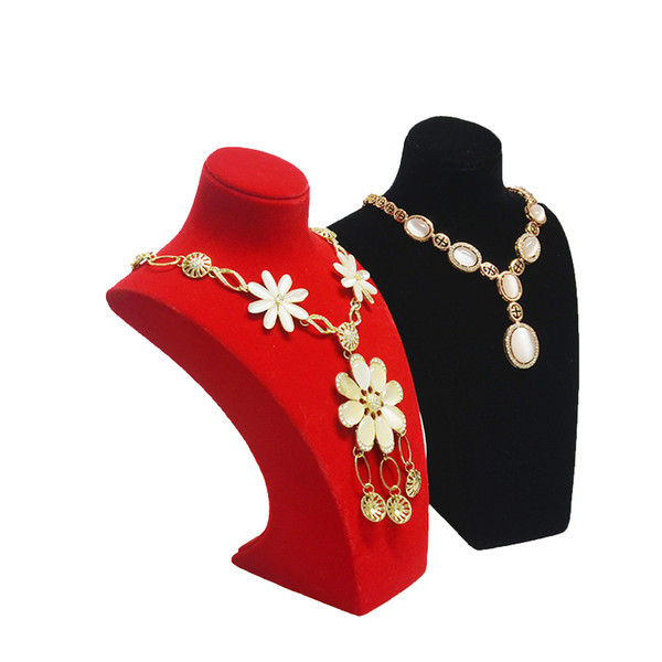 High Quality Resin Mannequin Jewelry Pearl Chain Pendant Display Bust Velvet Gold Necklace Organizer Exhibitor Hold Stand Chest Free Shippin