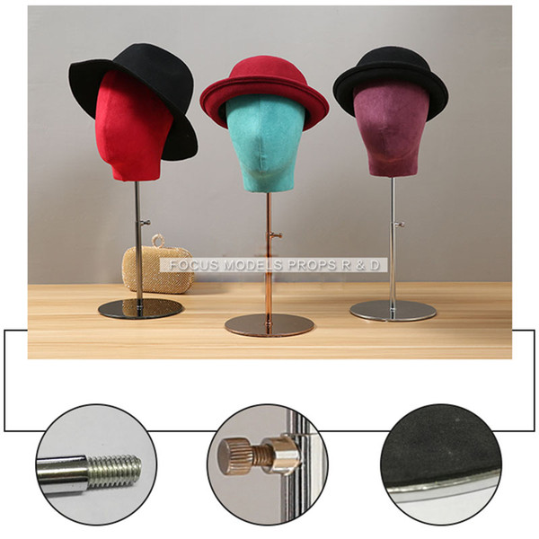 Metal Base Cloth Wrapped Fabric Mannequin Heads Model Head For Hatnufacturer In China