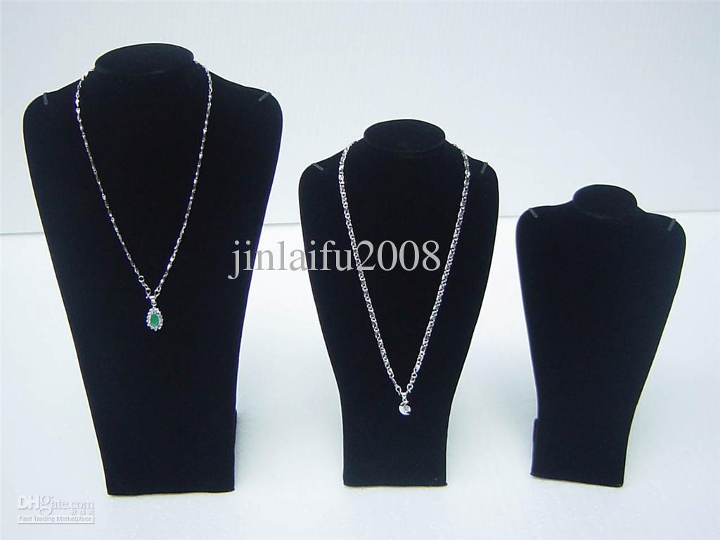 3PCS Black bust Jewelry Necklace Display Stand