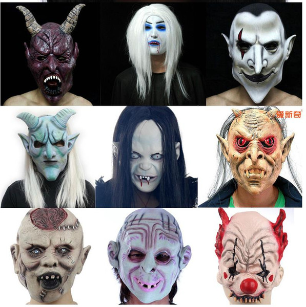 Terrorist head ghost scary Halloween mask masquerade demon death latex clown male adult female the ghost face