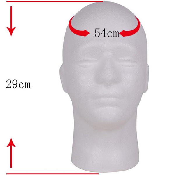 Freeshipping wholesale 3style Female man Foam Bald Mannequin Head Wigs Hats Glasses Headphone Display Model Stand White 1PC B612