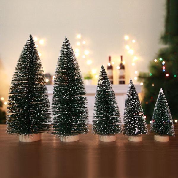 Mini touch white cedar tree flocking small pine needle tree children gift Christmas Windows desktop decoration furnishing articles