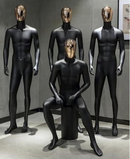 High Quality Fashionable Fiberglass Male Black Mannequin Full Body Mannequin Made In China Hot Sale