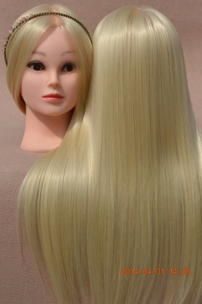 Free Shipping!! White Long Hair High Temperature Fiber Training Head Produce In China Hot Sale