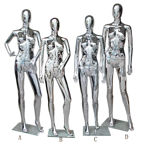 Fashionable Full Body Fiberglass Female Mannequin Silver Model Made In China Hot Sale