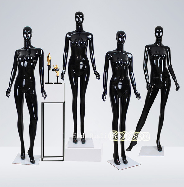 Fashionable Female Full Body Black Mannequin Shiny Black Model On Sale