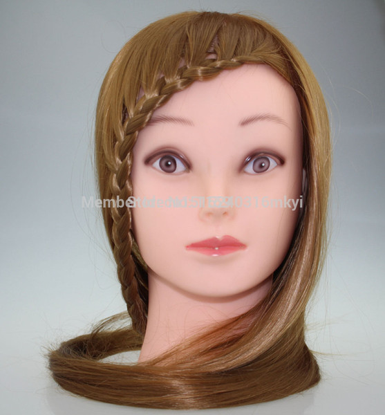 Training Head With Makeup 80% High Temperature Fiber 10% Real Hair Mannequin Head Hairdressing Cutting Training Head Mannequin