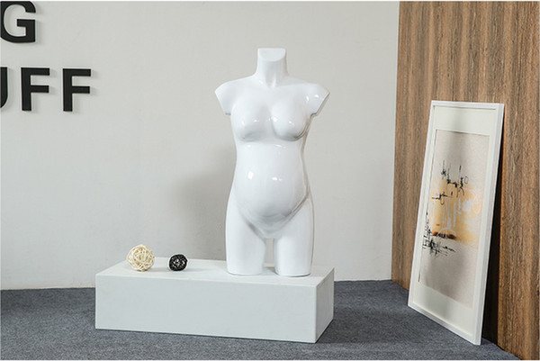 Fashionable New Style Pregnant Female Mannequin Half Body Mannequin Gloss White Model Made In China