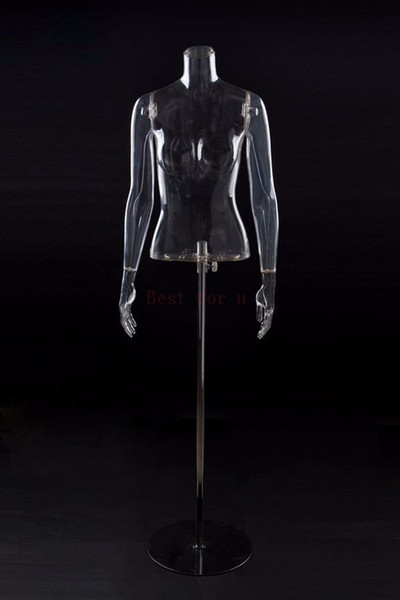 New Design Clear Model Transparent Half Body Mannequin Female Hot Sale High Level