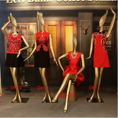 New Arrival Fashionable Best Quality Golden Fiberglass Female Full Body Mannequin Women Model Hot Sale