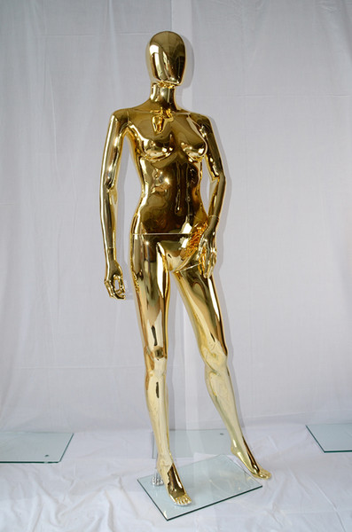 New Arrival Fashionable Style Female Golden Glittering Mannequin Golden Female Model Made In China