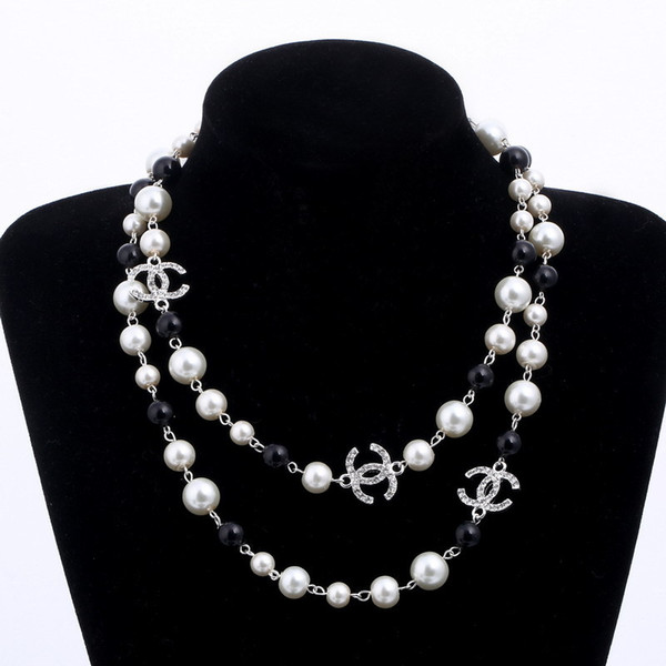 4 styles Long Sweater Chain Colar Maxi Necklace Simulated Pearl Flowers Necklace Women Fashion Jewelry female jewerly