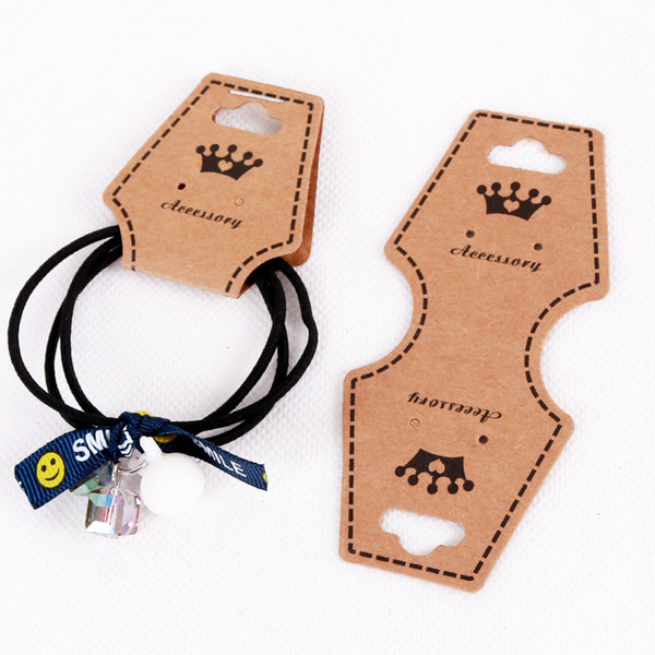 5.5x10.2cm/5x12.3cm Kraft Paper Card for Necklace Headband Display Card Large Stock Can Custom Logo