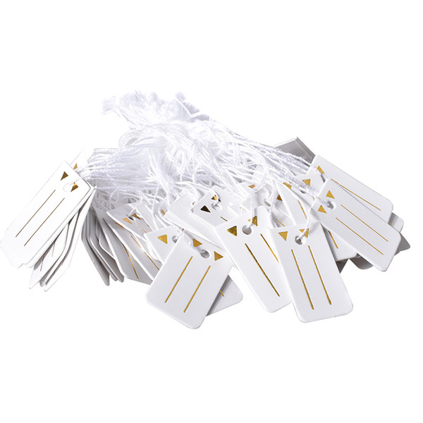 Argositment 500 Pcs Tie-on Jeweley Display Small Scalloped Price Tags Silver and Gold Label White Strin