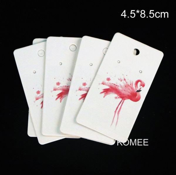 4.5*8.5cm Flamingo Earrings Dispaly Fashion Jewelry Paper Card Organizer Tags Handmade Earring Stud Packing Card