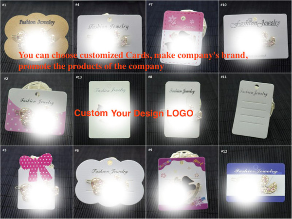 customized company logo woman jewelry paper card PVC transparent earring necklace card Clothing tags hang cards print custom design