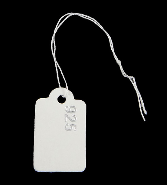 Jewelry Price Tag 16x26x0.3mm, 0.2mm quadrate paper necklace ring hang jewelry price labels tags with sticker 500PCs/Bag