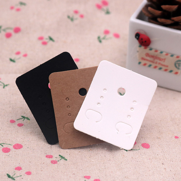 3.8*4.8cm 100pcs/lot Kraft Paper Handmade Earrings Ear Stud Tags Small Cute Earring Packing Display Tag Card