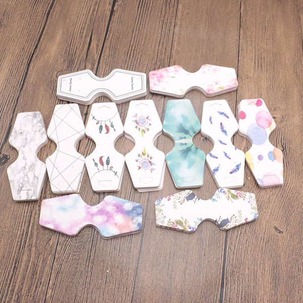 4.5*10.8cm Paper Necklace Packing Display Card Printed Multicolor Necklace Card Label Hand Tag Handmade