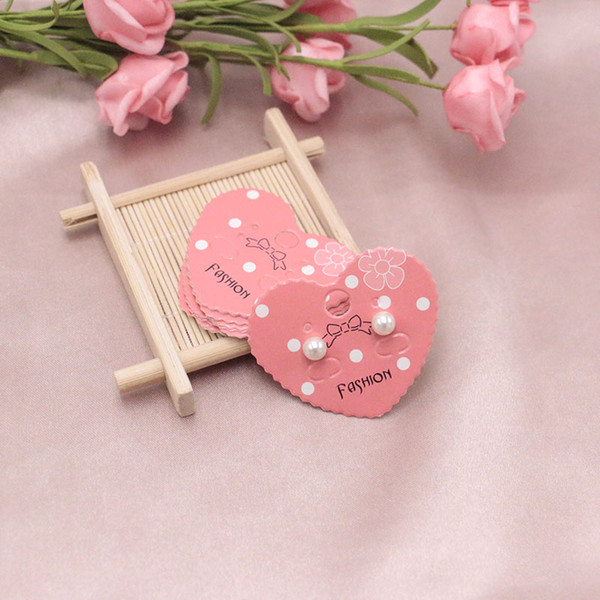 1000pcs Earring Cards Pink Heart Shape Jewelry cards Paper Jewelry Display Card Earring Cute Display Cards