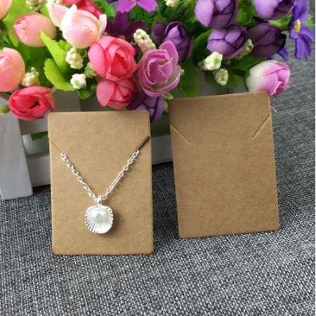 100pcs/lot 5x7cm Kraft Paper Necklace/Pendant Cards Jewelry Packing Cards for jewelry accessory Display Card