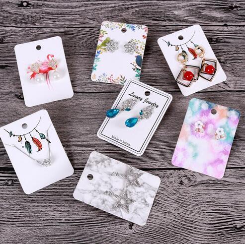 5x7cm Colorful Paper Necklace&Earring Cards Jewelry Ornament Display Card Case DIY HandMade GB404