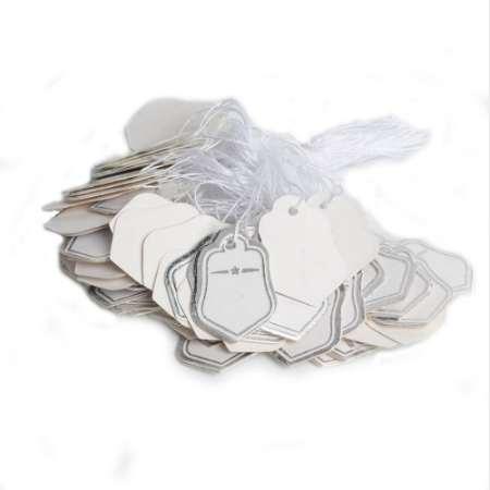 New 500pcs Silver Color Star paper Tags Price Labels Pricing Tags With Strings Wedding Note DIY Blank price Gift Hang tag