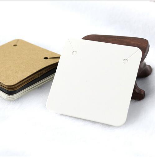 5x5cm Blank Kraft Paper Jewelry Display Necklace Cards Hang Favor Label Tag For Jewelry Making Diy Accessories GB396