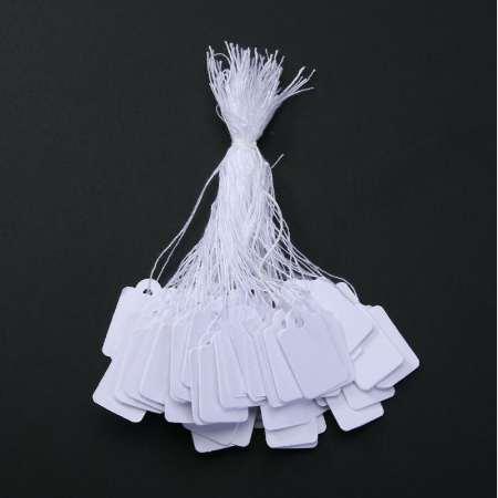 500PCs/Bag Wholesale Jewelry Price Tag with Display String lable custom printed clothing price tags white