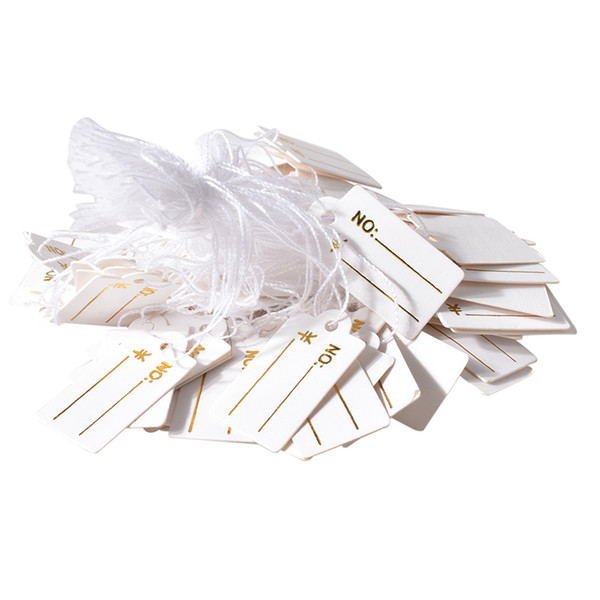 Argositment 1000 Pcs Gold Jeweley Display Small Scalloped Price Tags Silver and Gold Label White String