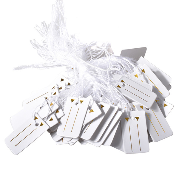 Argositment 1000 Pcs Tie-on Jeweley Display Small Scalloped Price Tags Silver and Gold Label White Strin