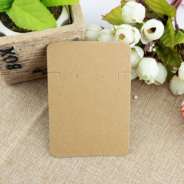 100 pcs/lot 6.8*9.7cm kraft paper necklace earrings sets display cards jewelry packaging card gifts