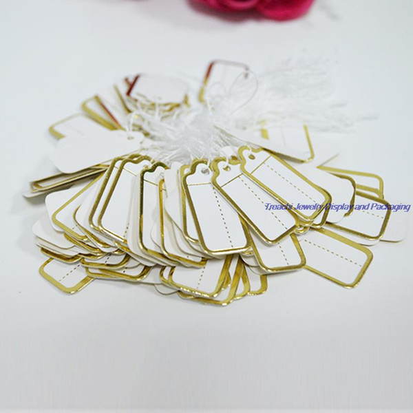 Free Shipping Bulk Price Fashion Goldern Slivary 1000 Pcs Jewelry Strung Pricing Price Tags with String Silver