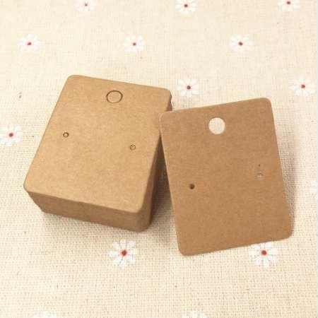 200pcs/lot 5*4cm Kraft Paper Earring Cards Blank Jewelry Packing Cards Brown Earring Display Cards Jewelry Price Tags